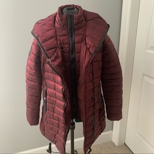Canada Weather Gear Ladies Puff Coat Maroon Warm